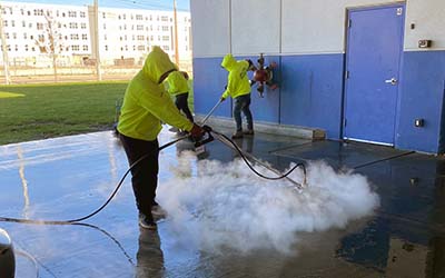 Commercial Garage Power Washing